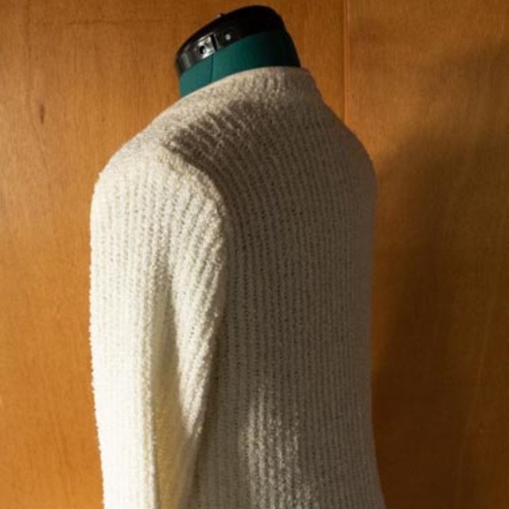 Goudchaux Maison Blanche ? Cream Boucle Knitted Cardigan Sweater womens M/L - Picture 7 of 13
